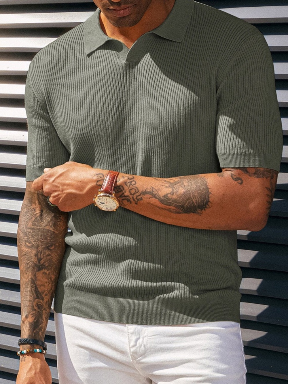 PJ PAUL JONES Men’s Short Sleeve Polo, Green